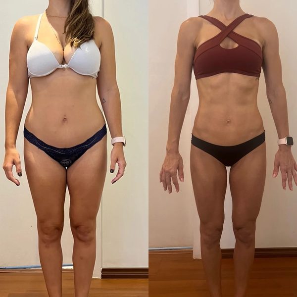 Antes e depois de uma aluna da Crew