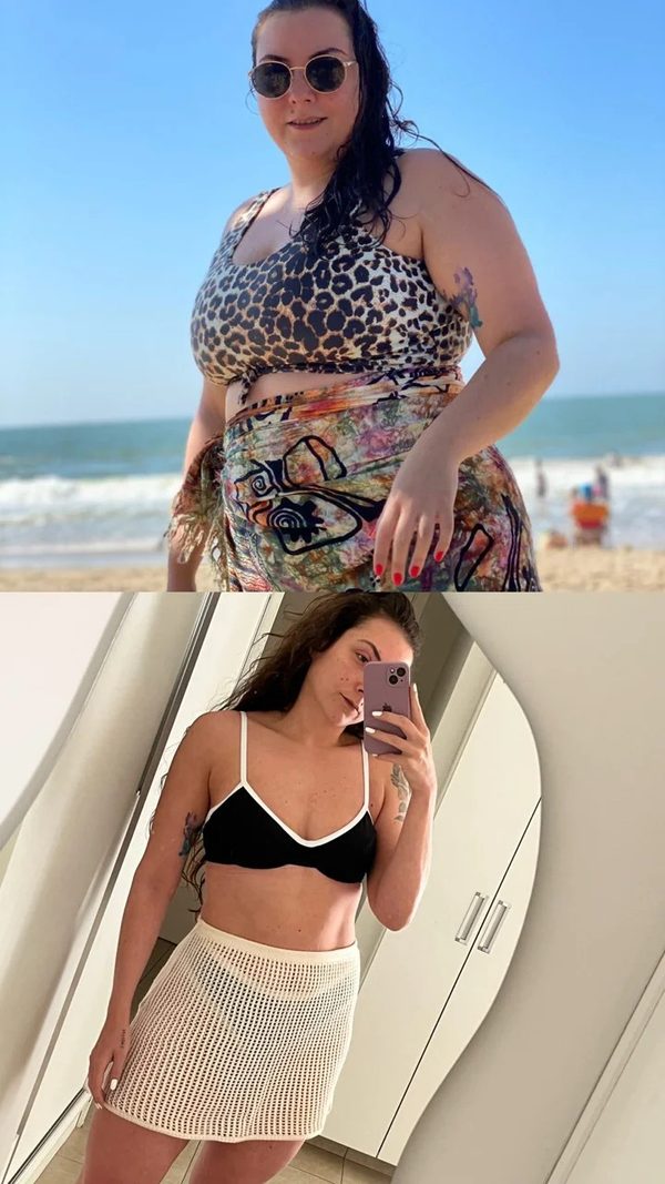 Antes e depois de uma aluna da Crew